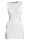 BALMAIN WOMEN'S SLEEVELESS STUDDED JERSEY MINI DRESS,0400011101424