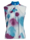 Artica Arbox Splatter Print Sleeveless Top In Spray Grey Violet