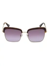 WEB EYEWEAR 55MM VIOLET & HAVANA SQUARE SUNGLASSES,0400011105236