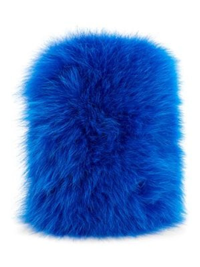 Wild And Woolly Dyed Fox Fur Iphone 7 Case In Electric Blue