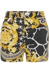 VERSACE PRINTED DENIM SHORTS