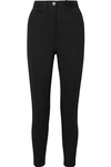 FENDI INTARSIA-TRIMMED CADY SKINNY PANTS