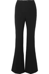 MIU MIU SILK SATIN-TRIMMED CADY FLARED PANTS