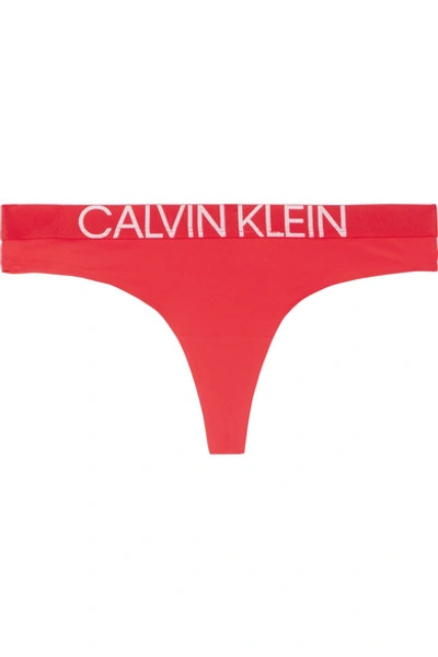 Calvin Klein Underwear Statement 1981 Stretch-jersey Thong In Red