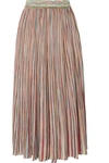 MISSONI PLEATED CROCHET-KNIT MIDI SKIRT