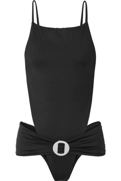 Rudi Gernreich Cutout Embellished Swimsuit In Black
