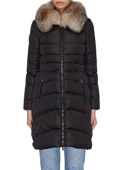Moncler Hirondelle蓝狐毛边饰绗缝羽绒大衣| ModeSens Moncler Hirondelle蓝狐毛边饰绗缝羽绒大衣| ModeSens