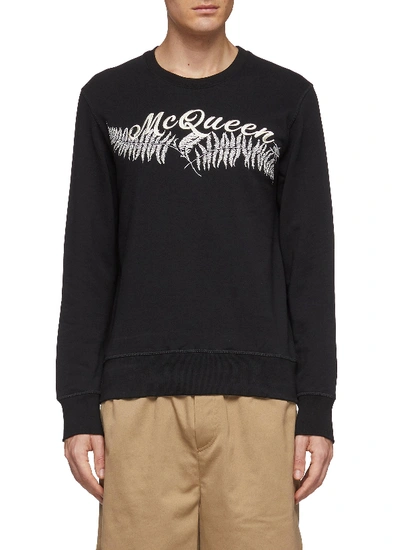 Alexander Mcqueen Logo Leaf Embroidered Sweatshirt