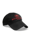 BALENCIAGA EMBROIDERED COTTON-TWILL BASEBALL CAP