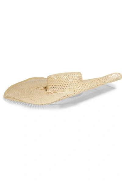 Sensi Studio Oversized Embellished Toquilla Straw Hat In Ivory