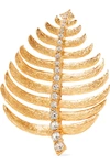 KENNETH JAY LANE GOLD-TONE CRYSTAL BROOCH