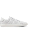 BURBERRY LOGO-EMBOSSED LEATHER SNEAKERS