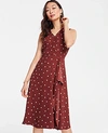 ANN TAYLOR TALL POLKA DOT WRAP DRESS,509727