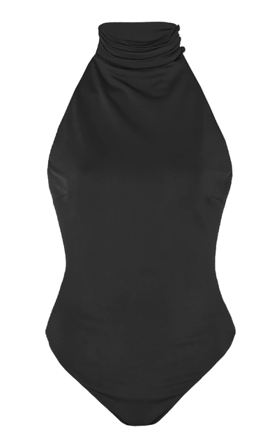 Cushnie High Neck Sleeveless Bodysuit In Black