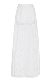 Carolina Herrera Broderie Anglaise Cotton Wide-leg Pants In White