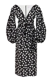 Carolina Herrera Bow-embellished Polka-dot Silk-organza Dress In Multi