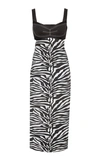 PRABAL GURUNG TWO-TONE PRINTED MIDI DRESS,758216