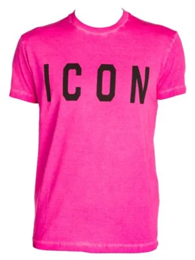 Dsquared2 Fade Fluorescent Dyed Tee In Pink
