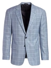 GIORGIO ARMANI MEN'S WINDOWPANE WOOL BLAZER,0400010883338