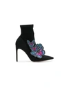 Sophia Webster Riva Appliquéd Stretch-suede Sock Boots In Black