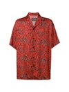 Represent Viscose Camp Collar Shirt In Red Floral