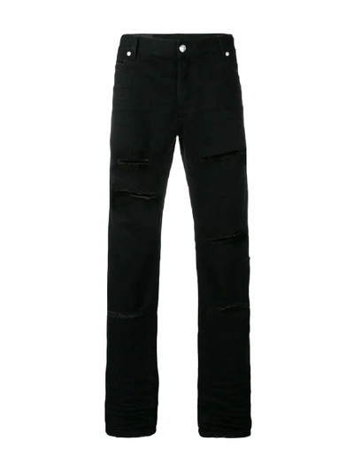 Balmain Distressed Jeans In Black