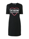 LOVE MOSCHINO HEART-EMBELLISHED T-SHIRT DRESS,W5A0206E2017C7413585409