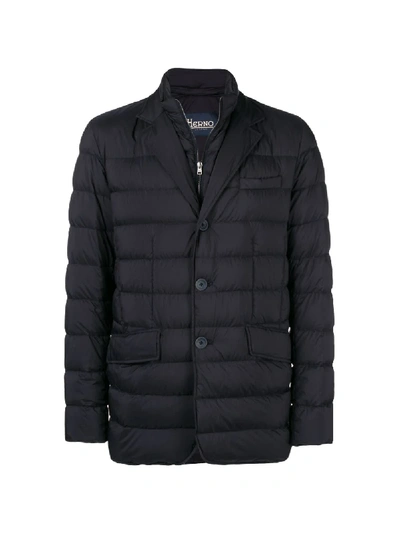 Herno Double Layer Down Jacket In Blue