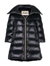 Herno Puffer Front Zipped Coat In Black
