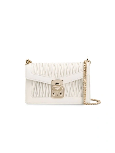 Miu Miu Confidential Matelassé Crossbody Bag In White