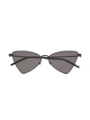 Saint Laurent Pointed Frame Sunglasses In Black