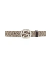 Gucci 4cm Gg Supreme Logo Coated Canvas Belt In Neutrals
