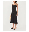 WHISTLES GRACIA SMOCKED CREPE MIDI DRESS,26280160