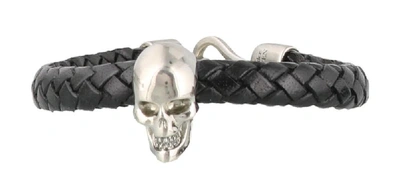 Alexander Mcqueen Skull Detail Bracelet In Black