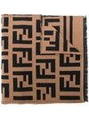 FENDI FF LOGO MOSAIC SCARF