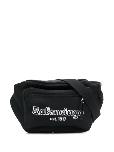 Balenciaga Explorer Logo-embroidered Belt Bag In Black
