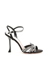Roger Vivier Viv Bling Strass Satin Sandal In Nero (black)