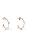 AAMAYA BY PRIYANKA AAMAYA BY PRIYANKA WOMAN NOMAD 18-KARAT ROSE GOLD-PLATED STONE HOOP EARRINGS ROSE GOLD,3074457345620747477