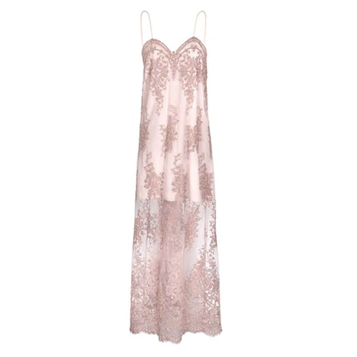 Jiri Kalfar Dusty Pink Embroidered Slip Dress