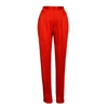 JIRI KALFAR Red Silk Trousers With Front Pleats