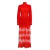 JIRI KALFAR Red Silk Chiffon Dress With Embroidery