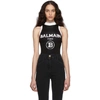 Balmain Intarsia Stretch-knit Bodysuit In Eab Blk/wht