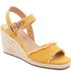 Lucky Brand Mindra Espadrille Wedge Sandal In Saffron Fabric