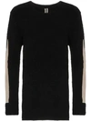 RICK OWENS LEATHER PANEL JUMPER