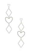 LUV AJ THE DOTTED HEART STATEMENT EARRINGS,LUVA-WL471