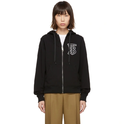 Burberry Aubree Monogram Motif Hoodie In Black