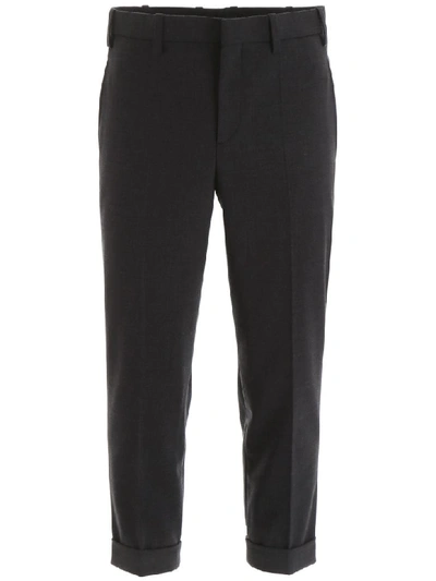 Neil Barrett Trousers With Double Band In Grey