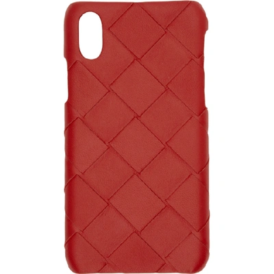 Bottega Veneta Woven Effect I-phone X Case In 8931 Red
