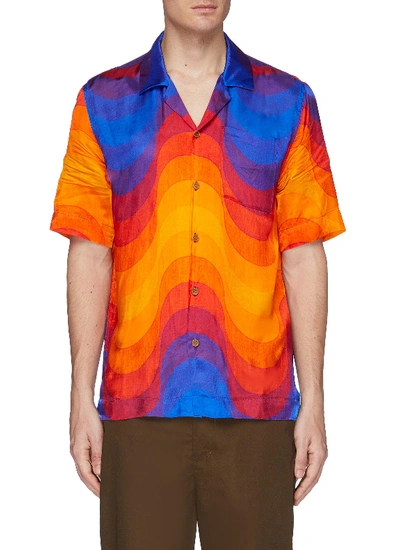 Dries Van Noten X Verner Panton 'carlton' Wave Print Short Sleeve