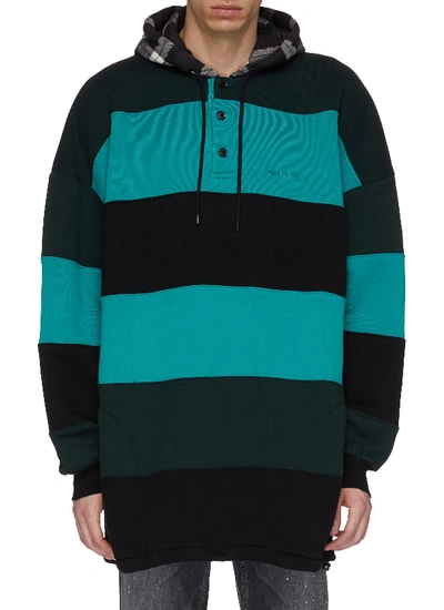 Balenciaga Colourblock Stripe Patchwork Oversized Hoodie | ModeSens